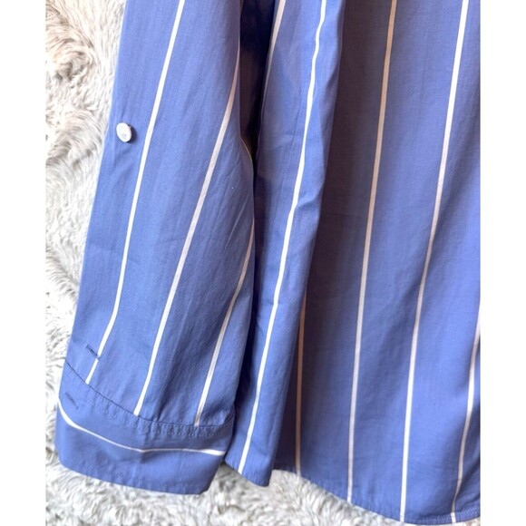 Madewell Maybel Top Womens XXS Blue Striped Button Up Adjustable Sleeves NWT NEW - Picture 6 of 14